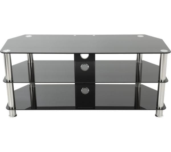 AVF 1400 mm TV Stand for up to 55\" TVs - Black & Chrome - Image 1