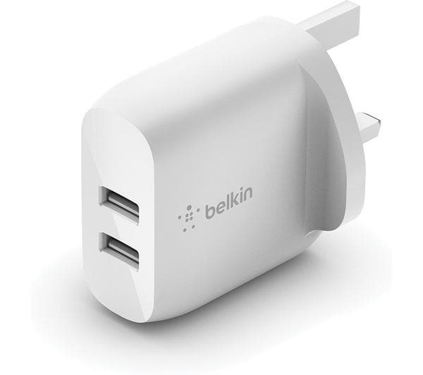 BELKIN Dual USB-A 24 W Mains Charger - White - Image 1