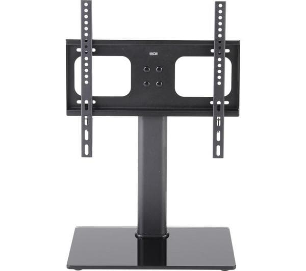 TTAP TT44S Swivel Tabletop TV Stand with Bracket for 32 - 55\" TVs - Black Glass - Image 1