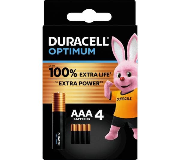 DURACELL Optimum AAA Alkaline Batteries - Pack of 4 - Image 1