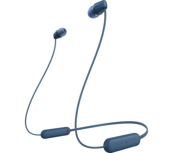 SONY WI-C100 Wireless Bluetooth Earphones - Blue - Image 1