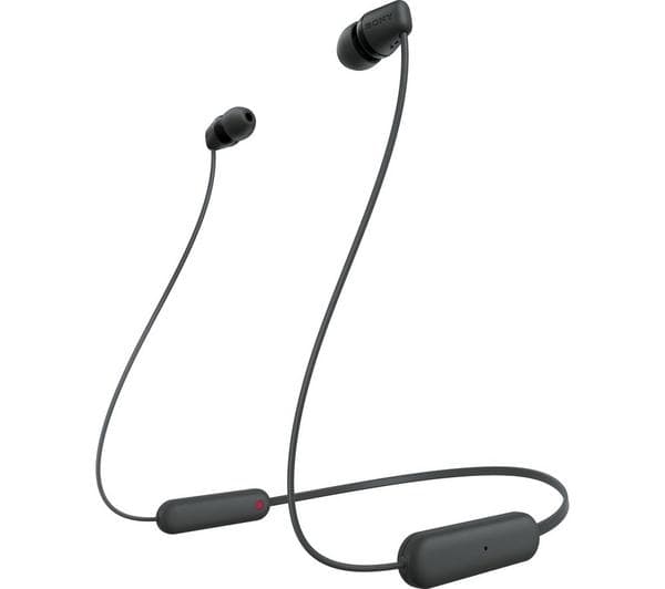 SONY WI-C100 Wireless Bluetooth Earphones - Black - Image 1