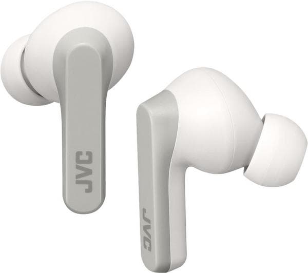 JVC HA-A9T Wireless Bluetooth Earbuds - Grey & White - Image 1