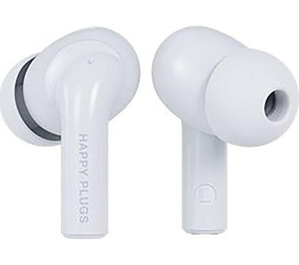 HAPPY PLUGS Joy Pro Wireless Bluetooth Noise-Cancelling Earbuds - White - Image 1
