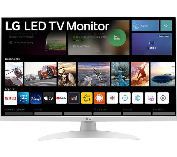 LG 27TQ615S-WZ 27\" Smart Full HD LED TV Monitor - White - Image 1
