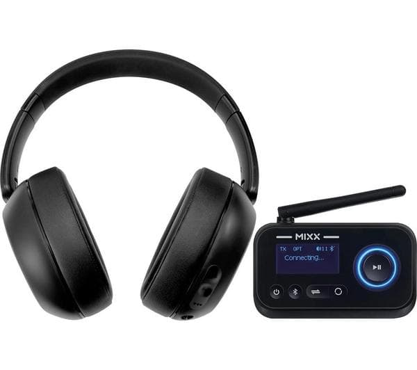 MIXX StreamQ Wireless Bluetooth Headphones & StreamPort Audio Transmitter - Black - Image 1
