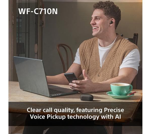 SONY WF-C710N Wireless Bluetooth Noise-Cancelling Earbuds - Black - Image 1