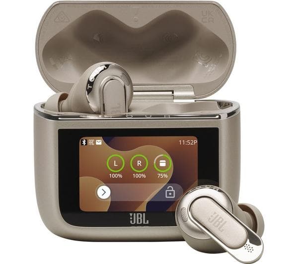 JBL Tour Pro 3 Wireless Bluetooth Noise-Cancelling Earbuds - Latte - Image 1