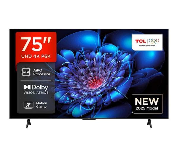 TCL 75P6K-UK 75\" Smart 4K Ultra HD HDR LED TV - Image 1