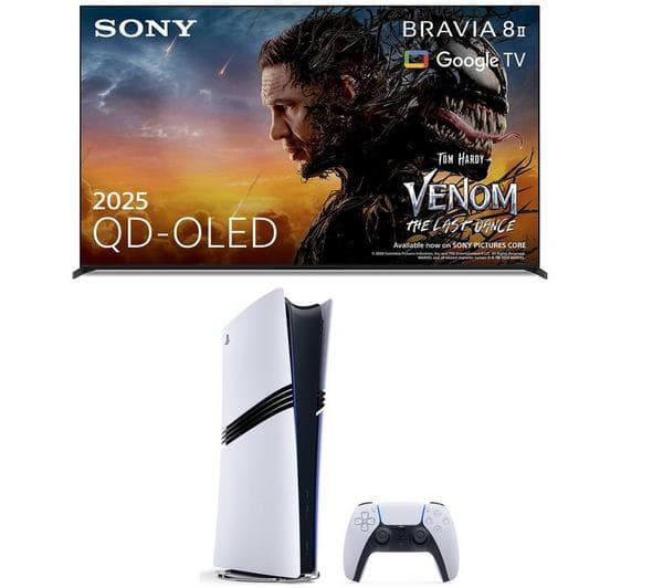 SONY BRAVIA 8 II 55\" QD-OLED 4K HDR Smart TV (K55XR8M25BP) & PlayStation 5 Pro Bundle - Image 1