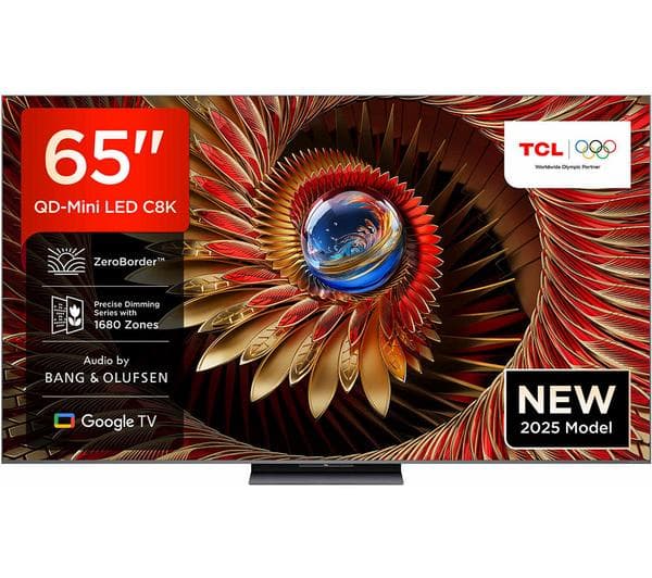 TCL C8K 65\" QD-Mini LED 4K HDR Smart Google TV - 65C8K-UK - Image 1