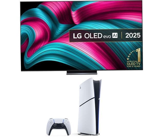 LG C5 83\" OLED evo AI 4K HDR Smart TV 2025 (OLED83C54LA) & PlayStation 5 (Digital Edition) Bundle - Image 1