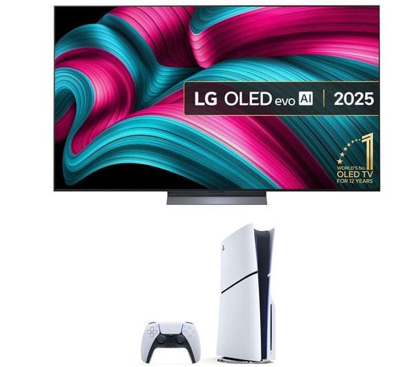 LG C5 77\" OLED evo AI 4K HDR Smart TV (OLED77C54LA) & PlayStation 5 Bundle - Image 1