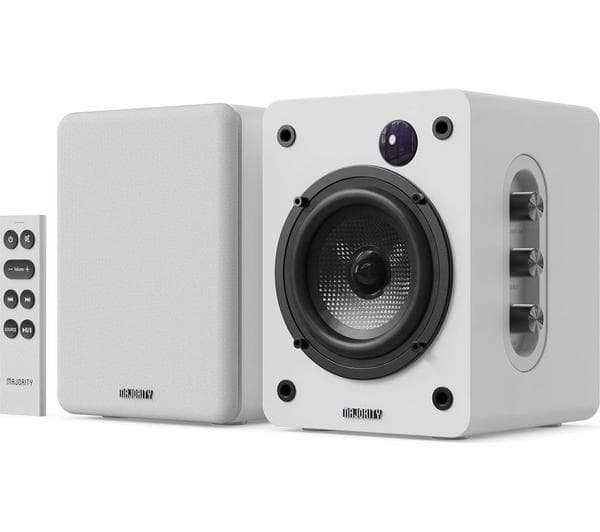 MAJORITY D50X Bluetooth Bookshelf Speakers - White - Image 1