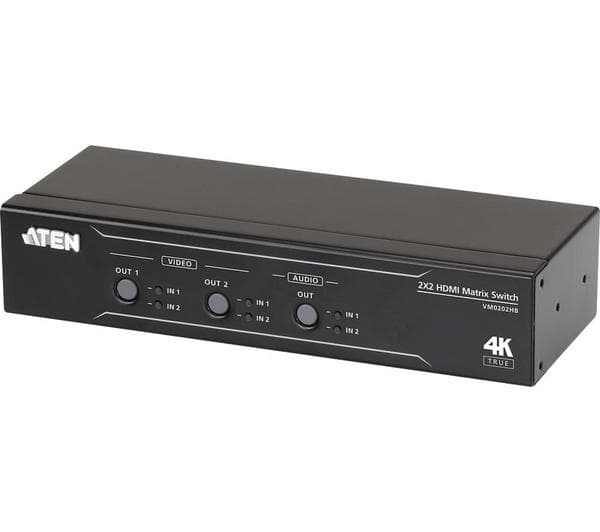 ATEN VM0202HB True 4K HDR HDMI 2×2 Matrix Switch with Audio De‑Embedding - Image 1