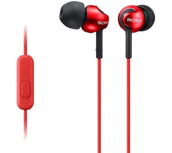 SONY MDR-EX110APR Headphones - Red - Image 1