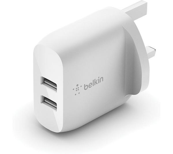 BELKIN Dual USB-A 24 W Mains Charger - White