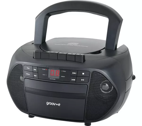 GROOV-E Traditional GV-PS833 Portable FM Boombox - Black