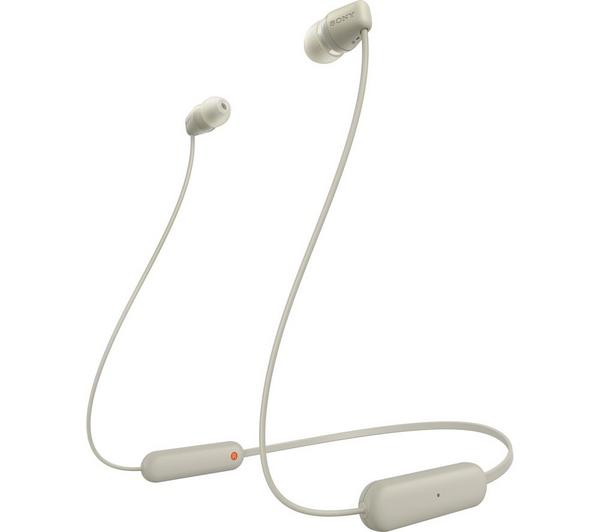 SONY WI-C100 Wireless Bluetooth Earphones - Taupe