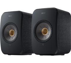 KEF AUDIO LSX II Wireless Multi-room Bookshelf Speakers - Carbon Black
