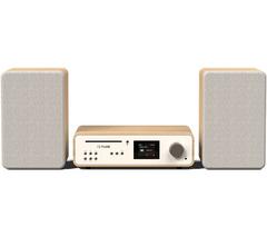 PURE Classic Stereo Traditional Hi-Fi System - Cotton White & Oak