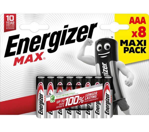 ENERGIZER Max AAA Alkaline Batteries - Pack of 8