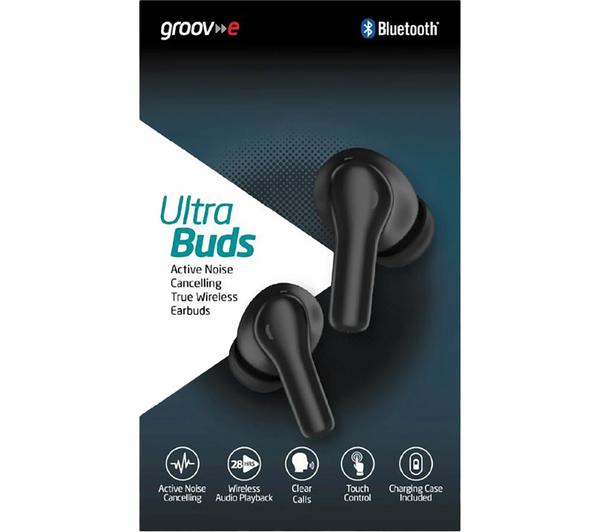 GROOV-E Ultra Buds GV-TW10 Wireless Bluetooth Noise-Cancelling Earbuds - Black