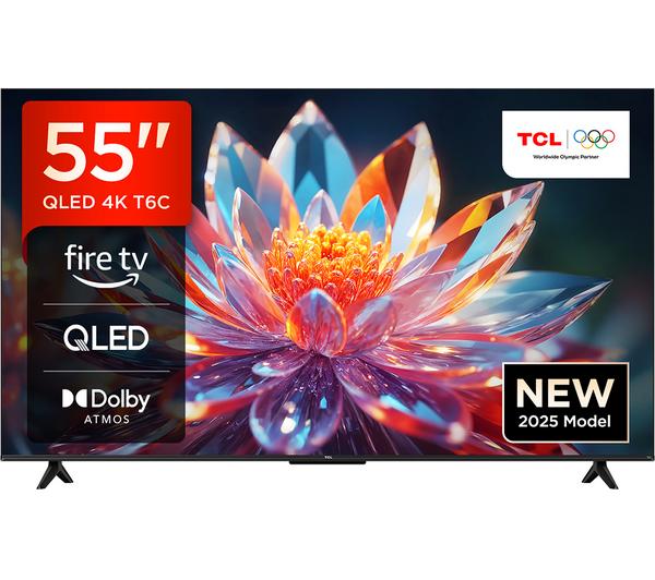 TCL T6C 55\" QLED 4K HDR Smart Fire TV with Freely - 55T6C-UK
