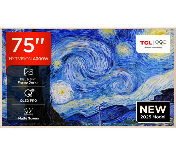 TCL NXTVISION A300W 75\" QLED 4K HDR Smart Google TV - 75A300W-UK
