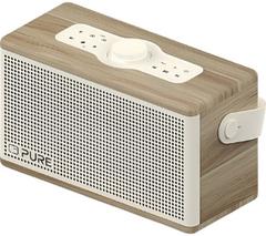 PURE Classic Aura Portable Bluetooth Speaker - Cotton White & Oak