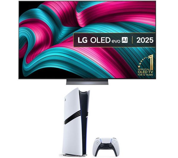 LG C5 77\" OLED evo AI 4K HDR Smart TV 2025 (OLED77C54LA) & PlayStation 5 Pro Bundle