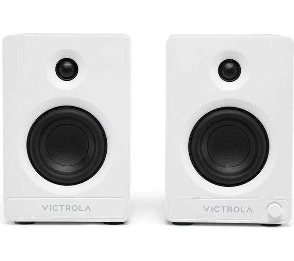 VICTROLA Tempo VPS-400 Bluetooth Bookshelf Speakers - White