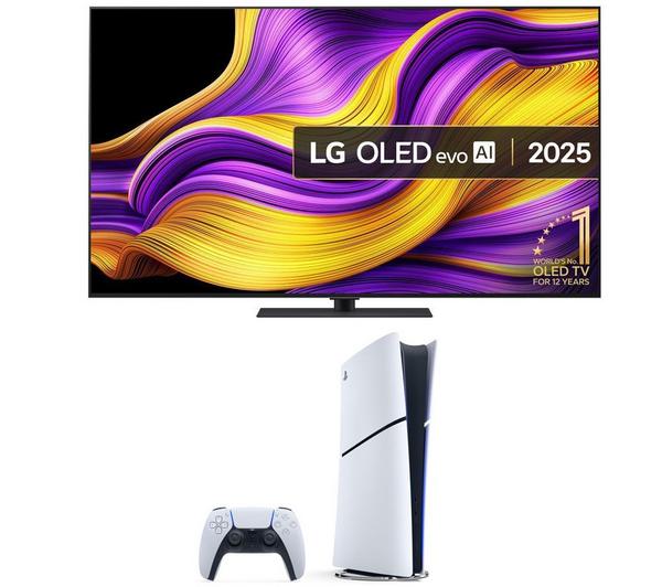 LG G5 65\" OLED evo AI 4K HDR Smart TV 2025 (OLED65G56LS) & PlayStation 5 Digital Edition Bundle
