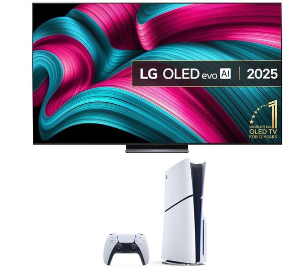 LG C5 83\" OLED evo AI 4K HDR Smart TV 2025 (OLED83C54LA) & PlayStation 5 Bundle