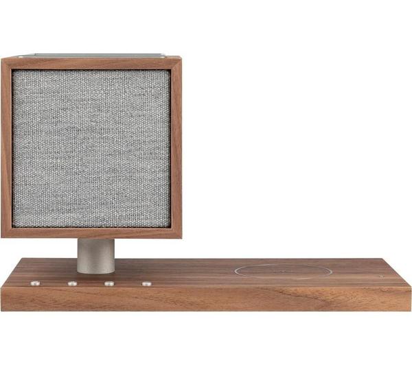 TIVOLI Revive Bluetooth Speaker with Wireless Charging Pad & LED Lamp - Walnut & Grey